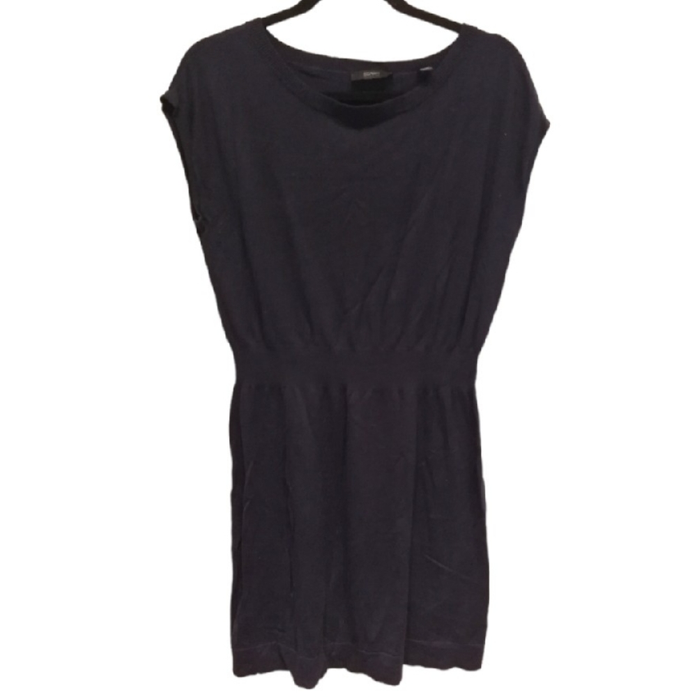 ESPRIT Navy Tunic Sweater Dress Short Sleeve Longline Large